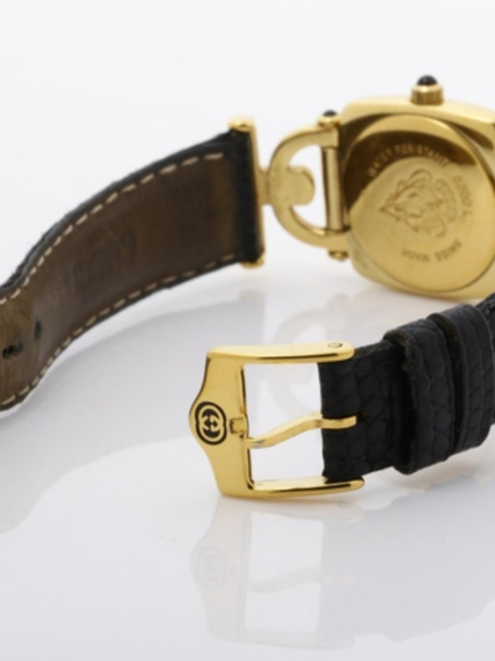 Gucci Gold Tone Black Dial Square Bracelet Watch - Picture 5 of 5